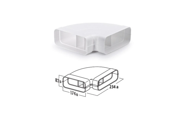 Хоризонтална извивка 90° с крила Naber Flow 125