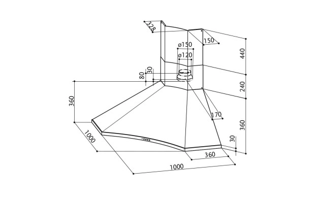 Ъглов аспиратор Faber SOLARIS EG6 X A100