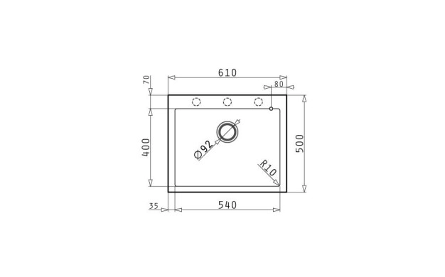 Пирогранитна мивка PYRAMIS Istros (61x50) 1B