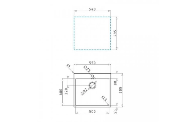 Иноксова мивка PYRAMIS ISTROS (50X40) 1B