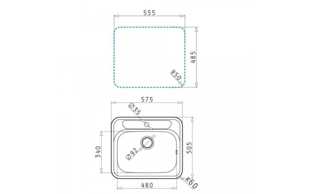 Иноксова мивка за вграждане PYRAMIS ATRIA
