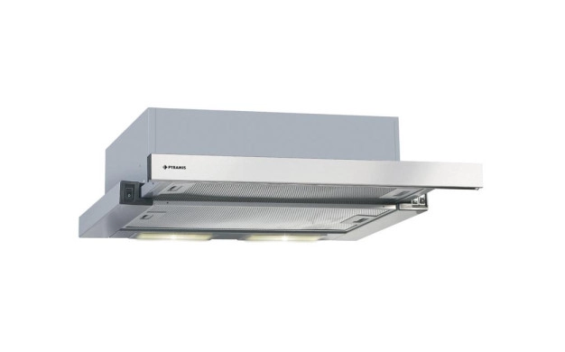 Pyramis NN1 SU 30L (60 см) – телескопичен аспиратор, 460 м³/ч, 61–63 dB, 2×95 W, LED