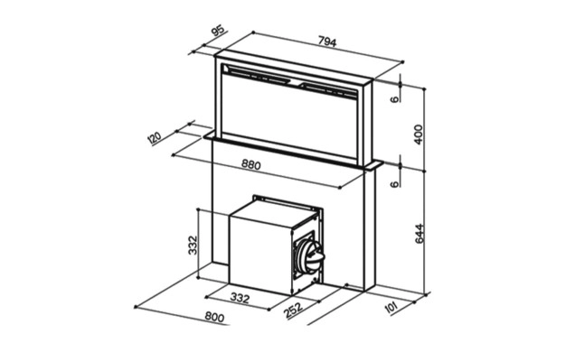 Аспиратор за вграждане в плот Faber FABULA PLUS Bk