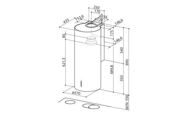 Цилиндричен аспиратор Faber CYLINDRA PLUS BK MATT A37