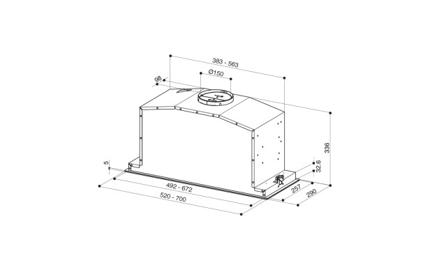 Аспиратор за пълно вграждане Faber BI-AIR KL A52