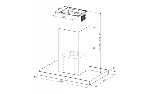 Аспиратор за остров Faber  STILO GLASS SMART ISOLA