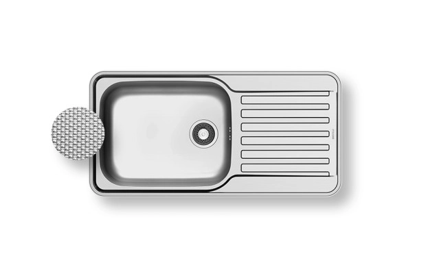 Иноксова мивка PYRAMIS SPACE PLUS (96x48) 1B 1D – шагре покритие за стил и устойчивост