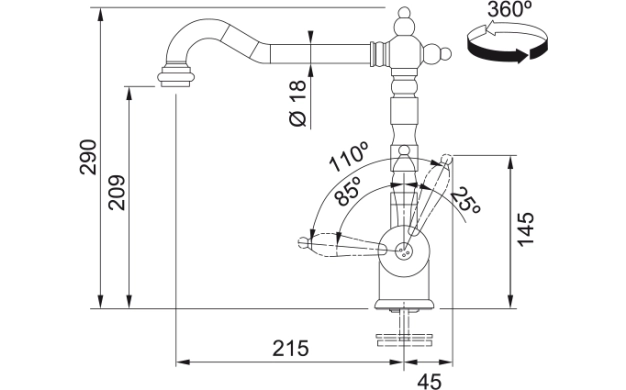 Смесител Franke Old England CHR