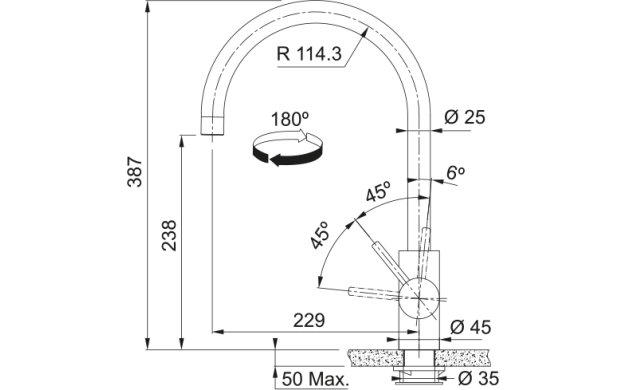 Смесител Franke Tap Eos Neo Swivel PVD Copper