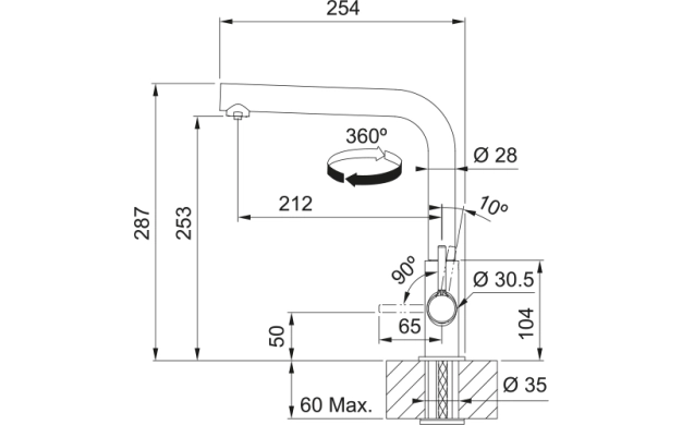 Смесител Franke Lina Clear Water 2.0 Chrome – трипътна система