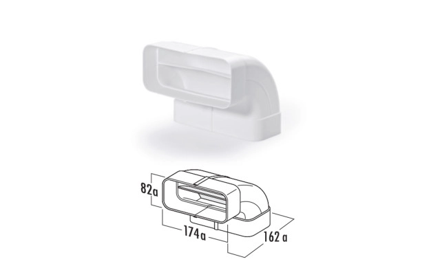 Вертикална извивка 90° с крила Naber Flow 125