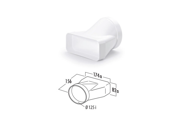 Кръгъл към четириъгълен адаптер Naber Flow 125