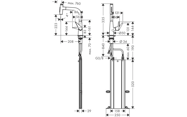 Смесител за кухня hansgrohe M5117-H220