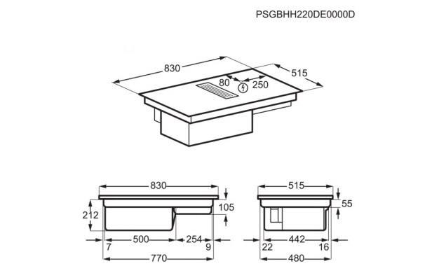 Комбиниран плот с аспиратор AEG CCE84779CB