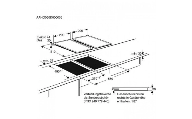Газов плот за вграждане Electrolux EGC3322NVK