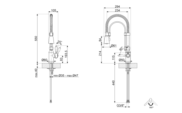 Смесител SMEG MIDR7O-2 – ретро лукс в месинг