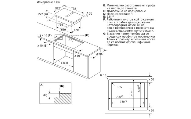Аспиратор вграден в плот Bosch PXX801D67E