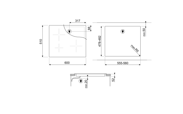 Индукционен плот SMEG SI5633D