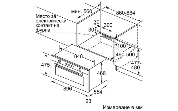 Фурна за вграждане на 90см Bosch VBC5580S0