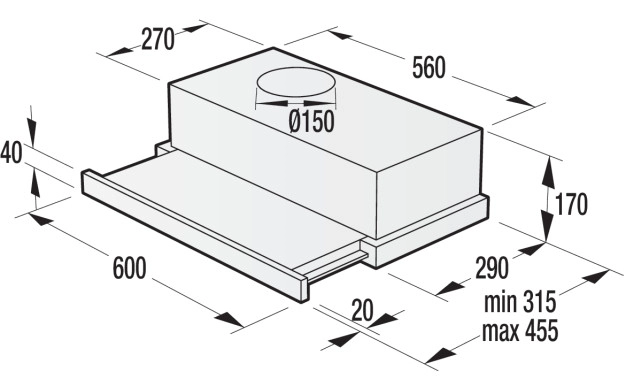 Телескопичен аспиратор Gorenje BHP62CLI