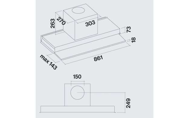 Вграден аспиратор Falmec MOVE 90 BLACK