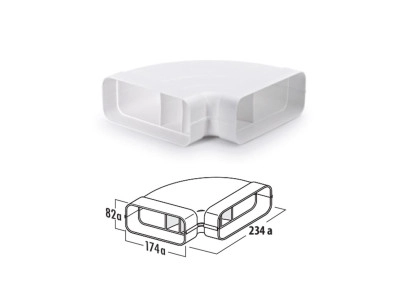 Хоризонтална извивка 90° с крила Naber Flow 125