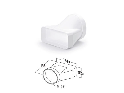 Кръгъл към четириъгълен адаптер Naber Flow 125